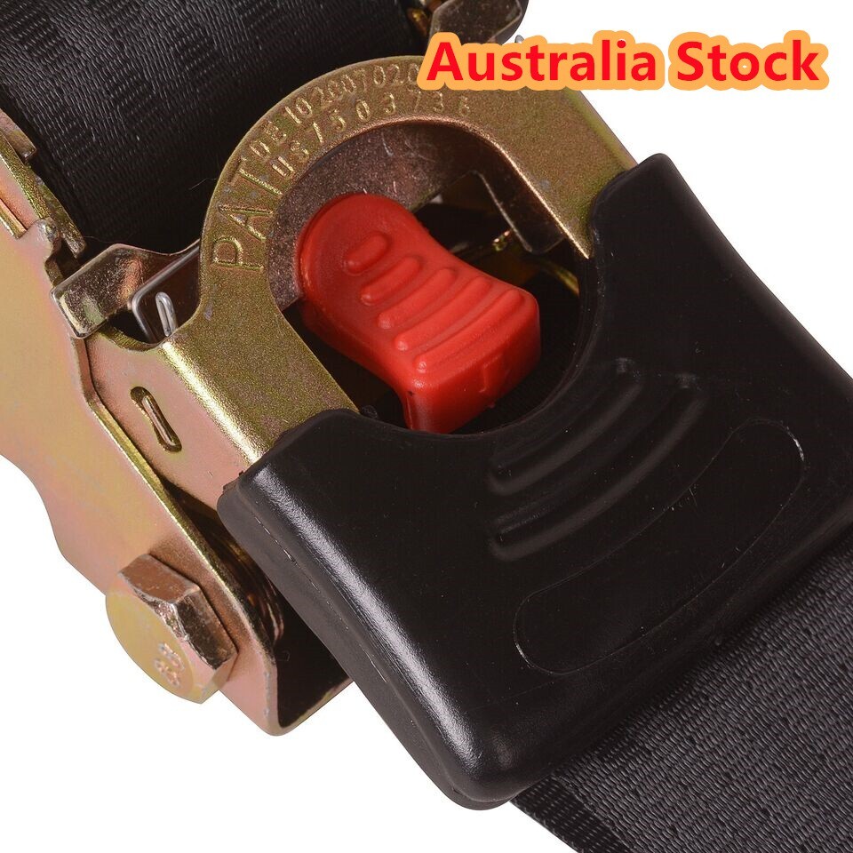 1PCS Quick Release Automatic Retractable Ratchet Tie Down Strap With S hooks