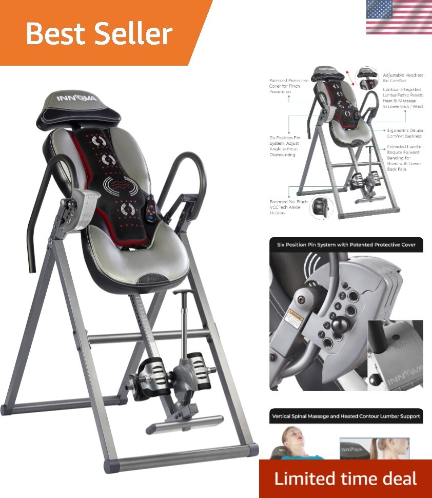 Advanced Heat and Massage Inversion Table, Gray/Black
