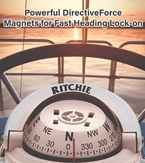 Compact Marine Compass, Surface Mount, with Comprehensive Owner's Documentation