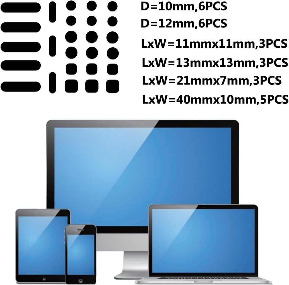 Universal Webcam Covers - Privacy Protection Accessory, No Residue Application,