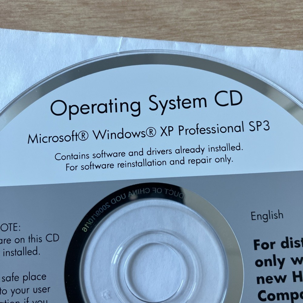HP Windows XP Professional SP3 Operating System CD 571733-002