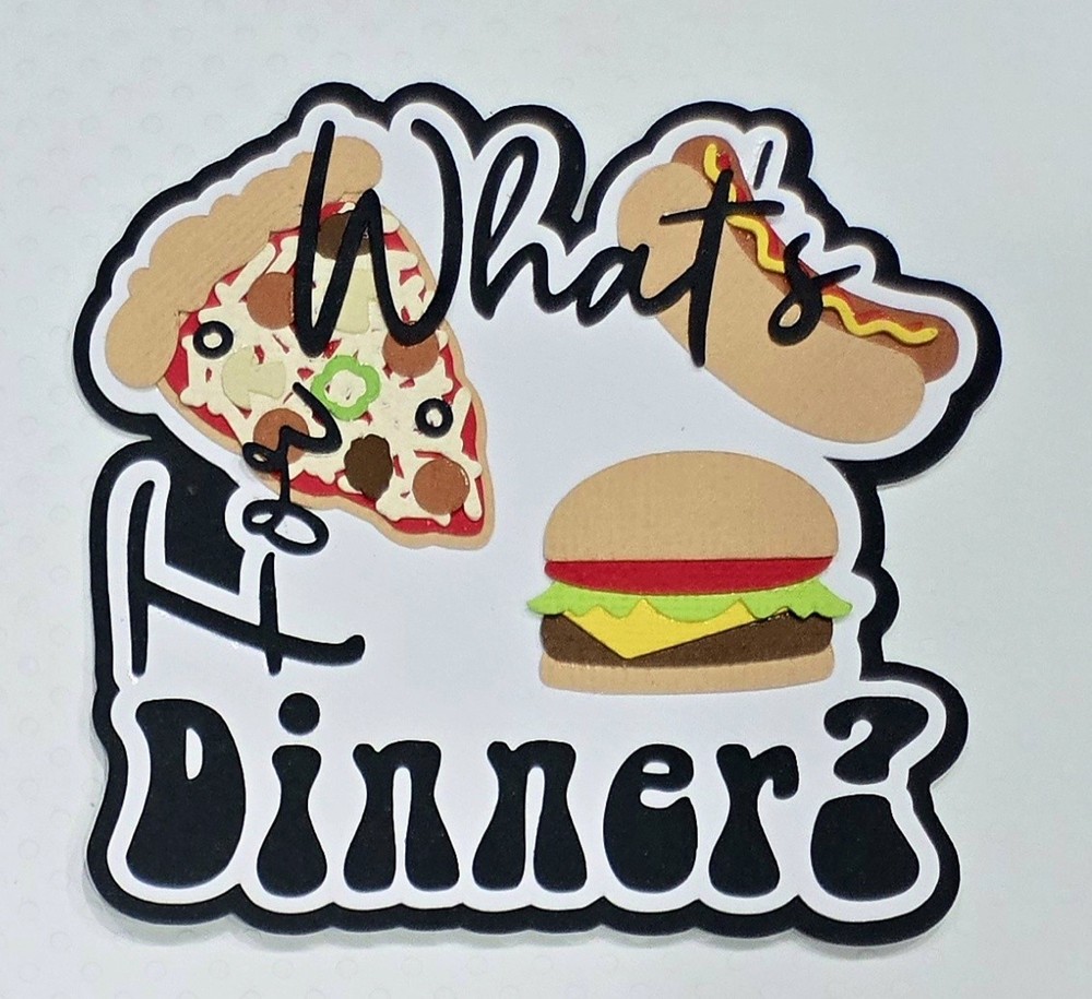 What's For Dinner Title. Scrapbook, Card making Paper Piecing