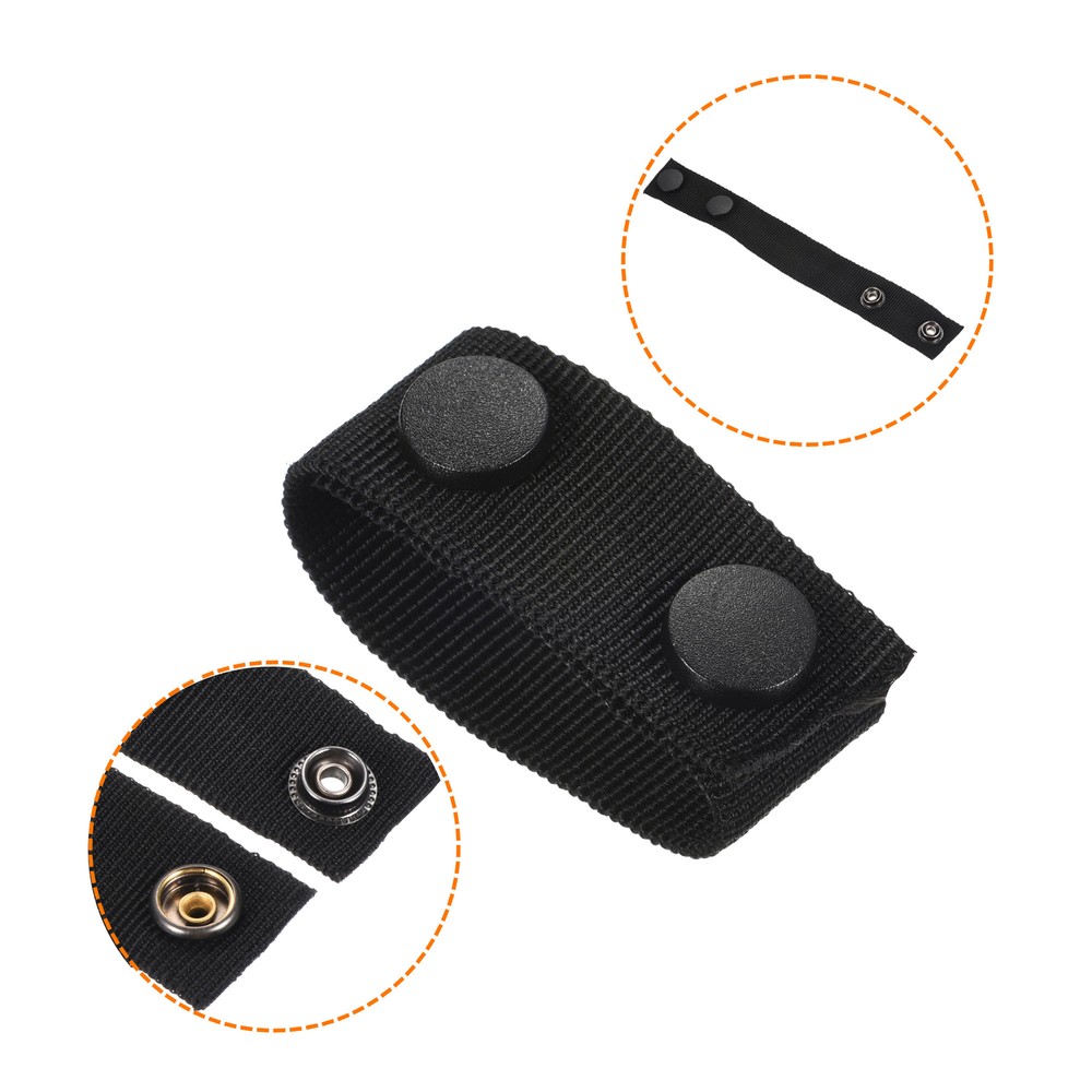 Belt Keeper, 4Pcs Nylon Webbing Loop with Double Snaps for 2-2¼" Belt, Black