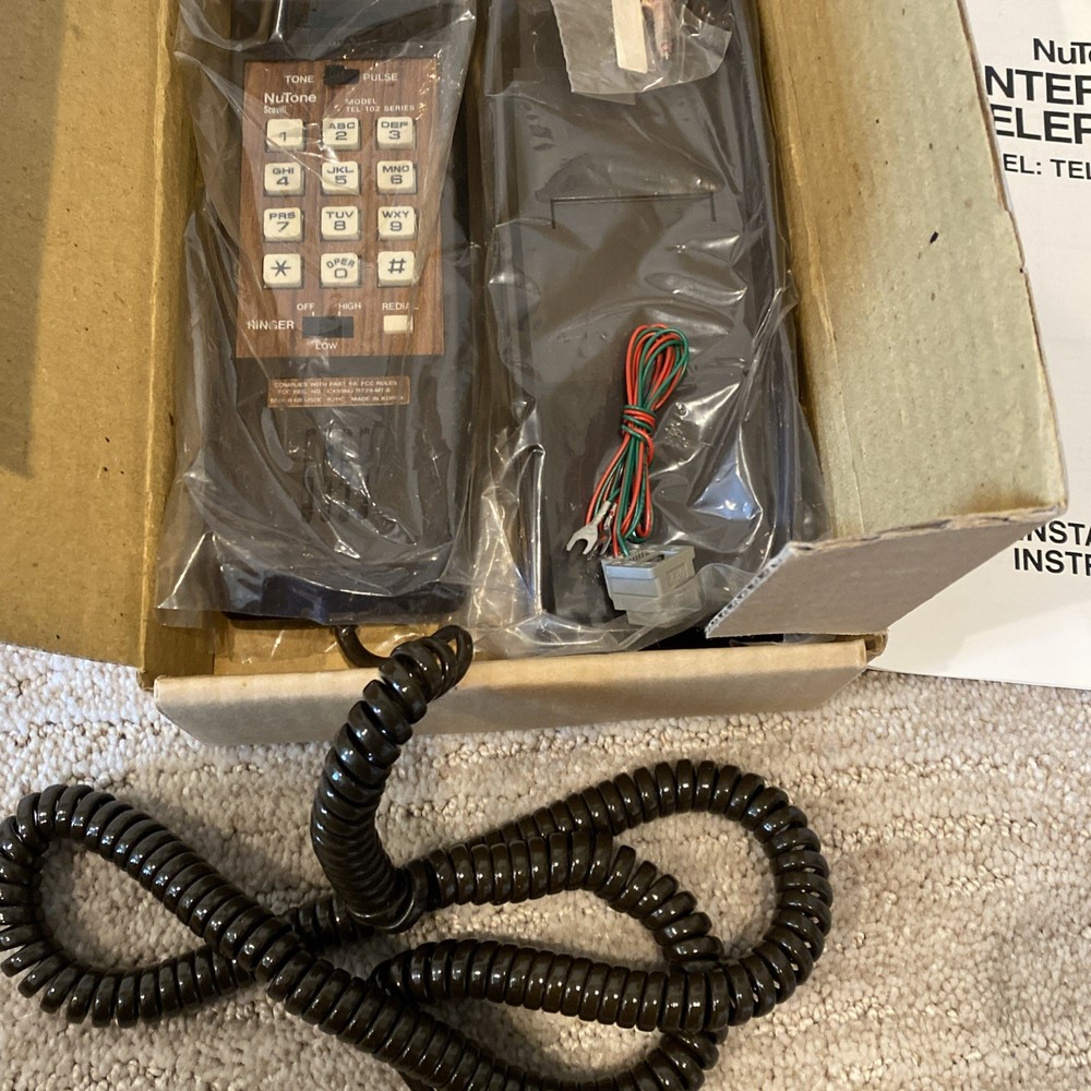 NOS NuTone Scovill TEL-102 Tone/Pulse Switchable Intercom Telephone - Brown