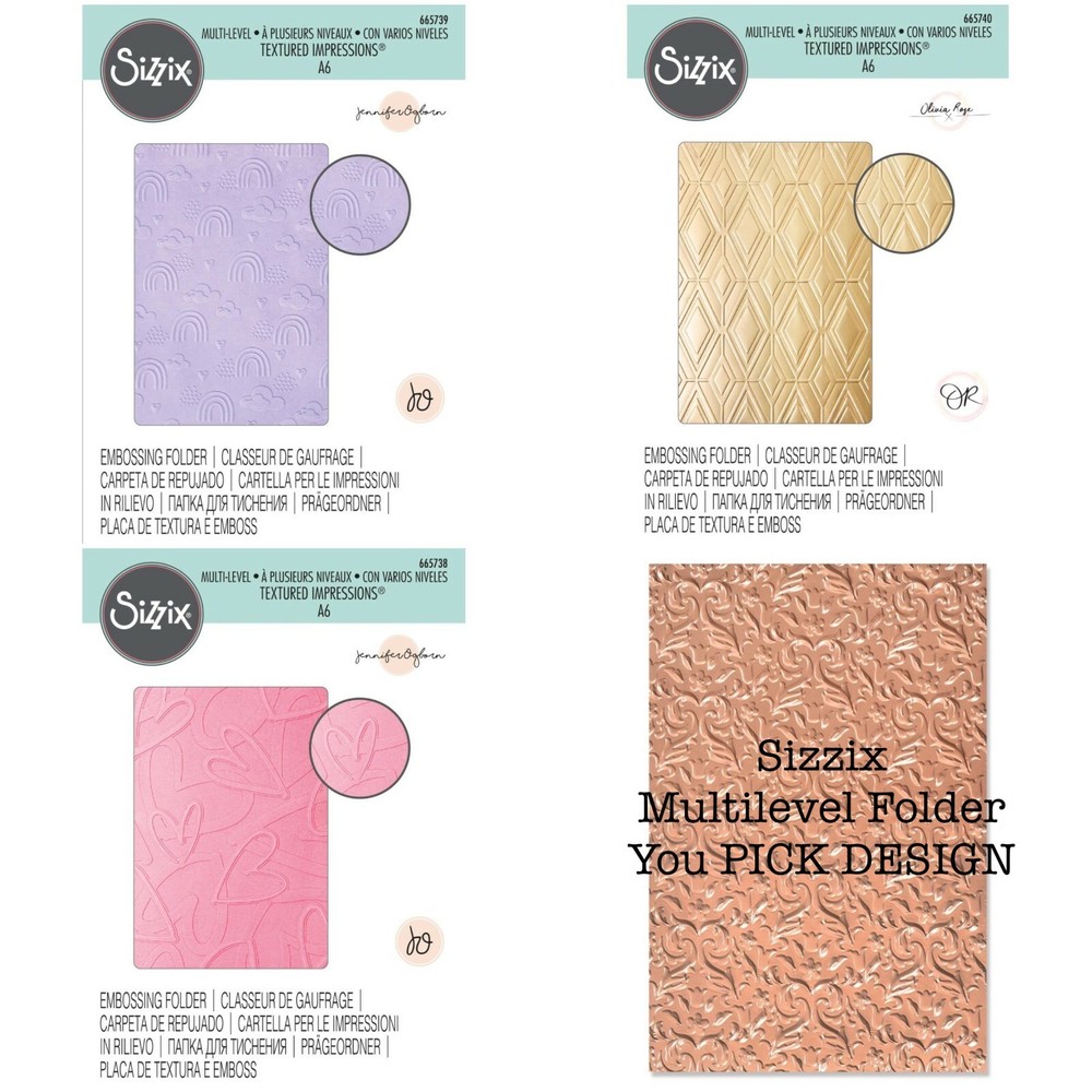 Sizzix 3D Multi-Level Textured Impressions Embossing Folder- A6- UPDATED OFTEN