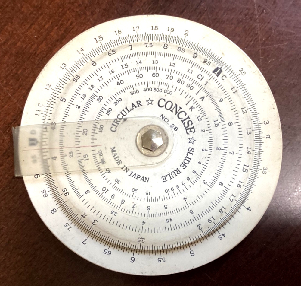 Concise Model #28 Circular Analog Computer Slide Rule Made In Japan Vintage