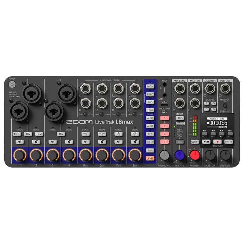 ZOOM LIVETRAK L6max Compact Digital Mixer Recorder Audio Interface 32-bit Float