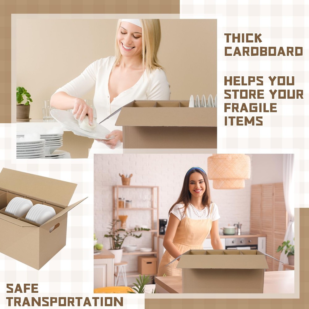 6 Sets Dish Packing Box Kitchen Moving Boxes Kit Glassware Packing Boxes Dish...