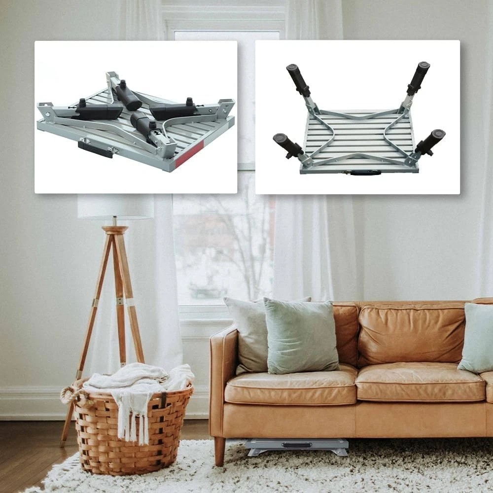 Large RV Step Stool, Adjustable Height Aluminum Folding Platform Step Ladder ...