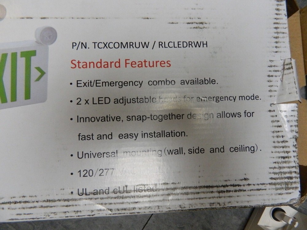 Exit Sign 1 & 2 Face Universal Mount LED Combination Exit Signs