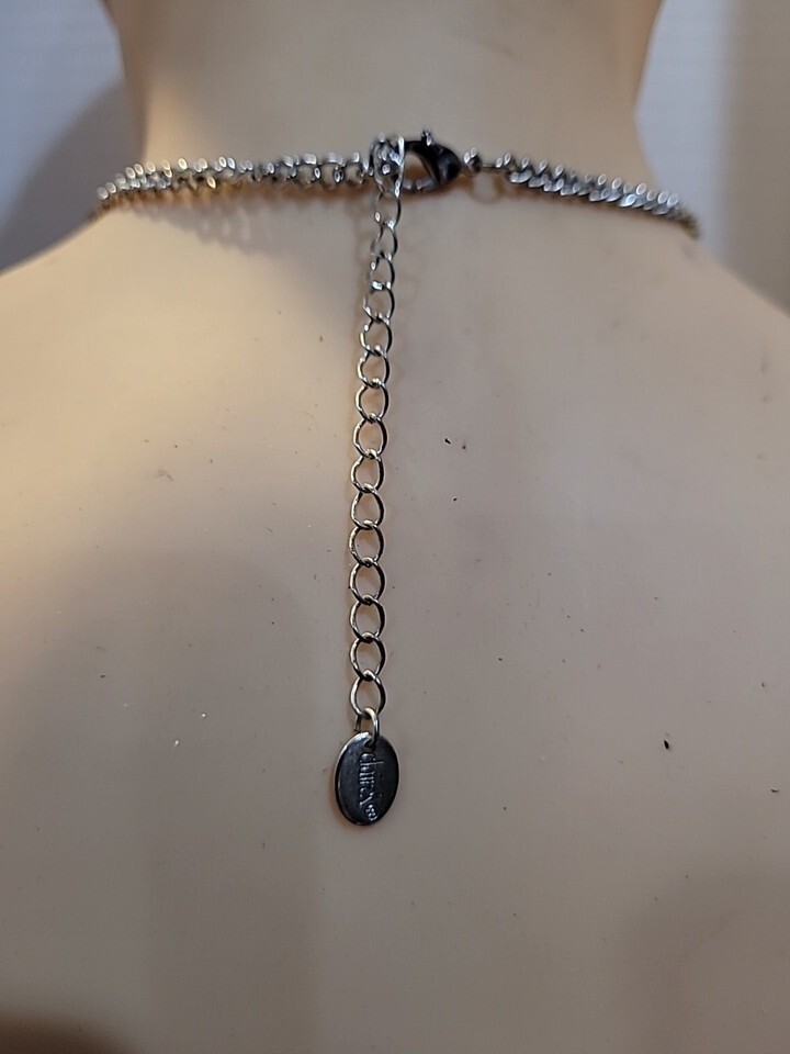 Claires Shiny Silvertone 4 Triangles Necklace 18 inch