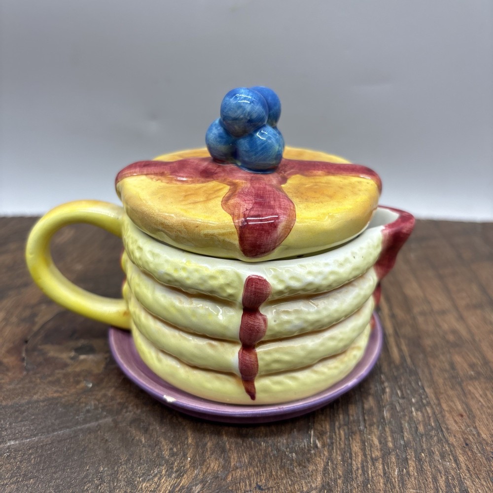 Ceramic Pancake Syrup Holder with Lid