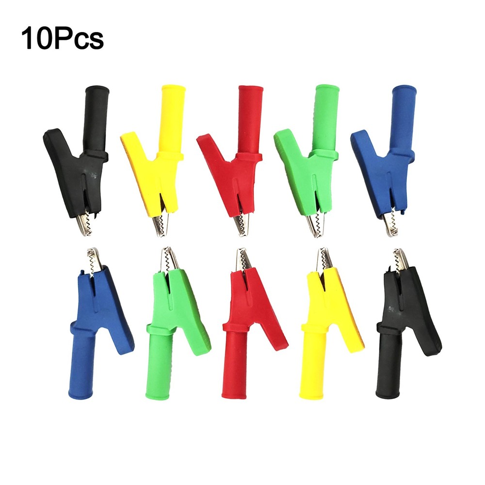 10PCS Crocodile Clips in Multiple Colors for Safe Electrical Connections