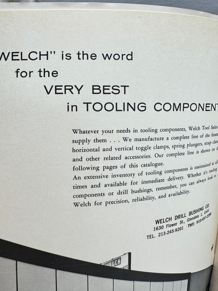Tools Catalog Hardware Welsh Drill Bushings co catalog 1968 binder tooling