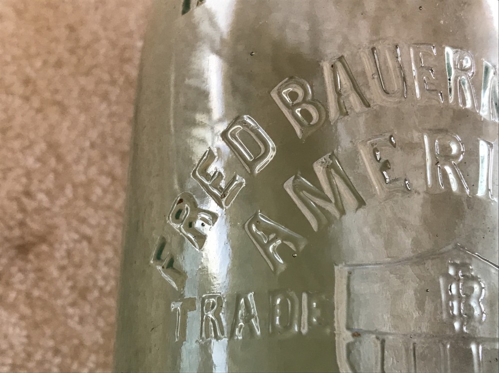 FRED BAUERNSCHMIDT AMERICAN BREWERY EMBOSSED BOTTLE, BALTIMORE MD.