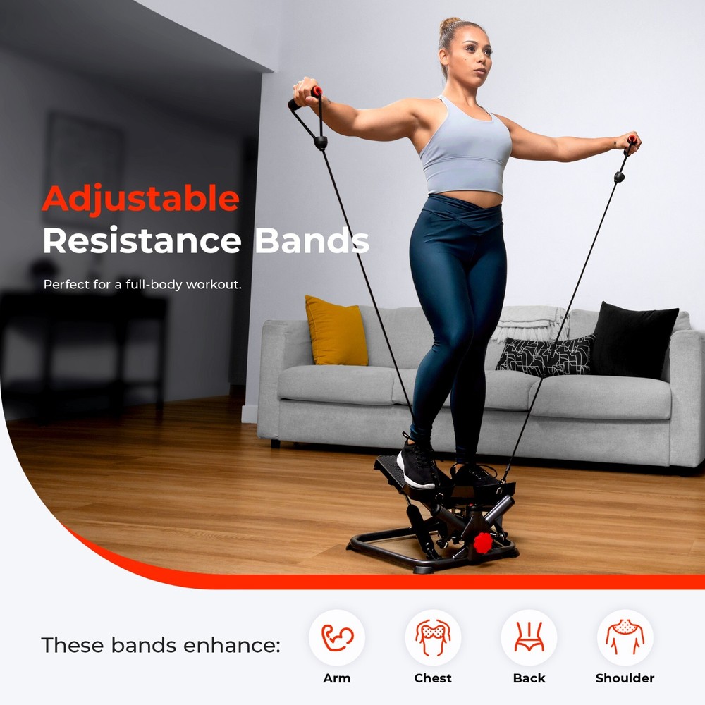 Compact Smart Twist Stepper Machine Engages The Entire Body and Core Workout