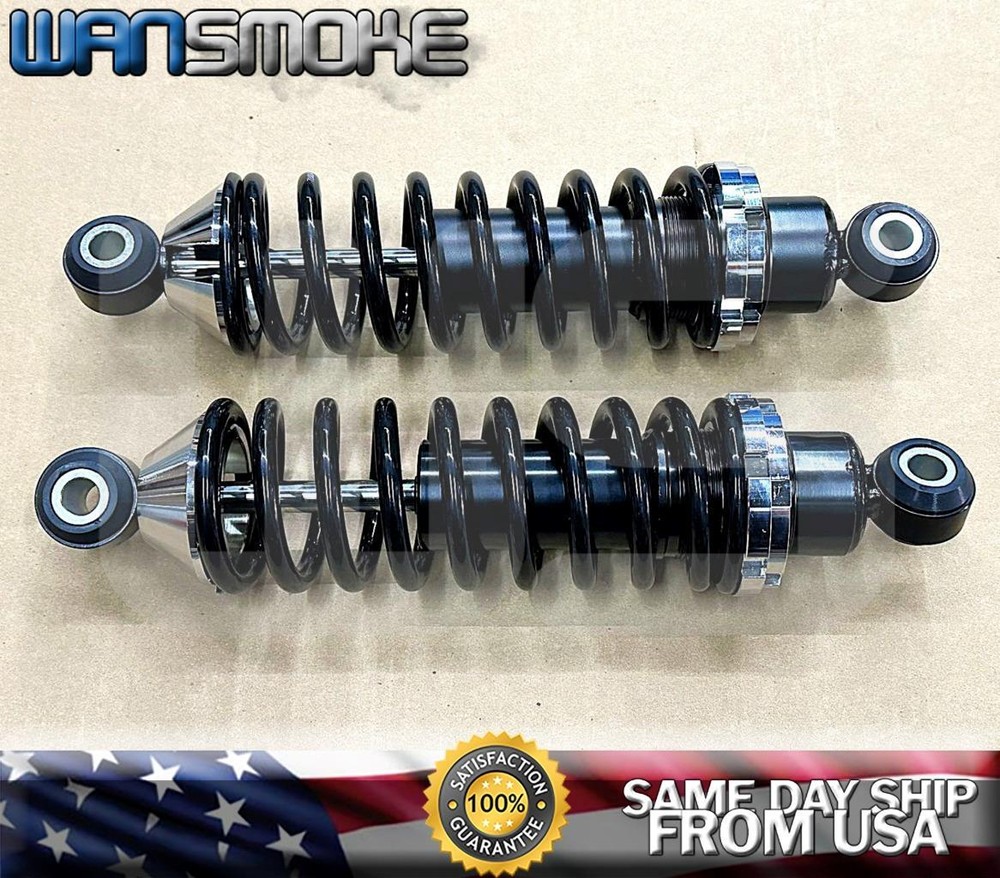 Pair Rear Coilover Shock Spring Hot Rod Set 180 LBS+ Solid Bushing Hat Universal