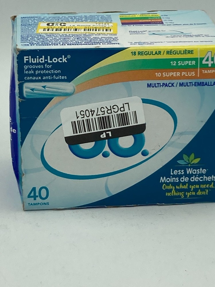 o.b. Tampons Multipack | Non-Applicator Tampon, Unscented | Regular/Super/Super