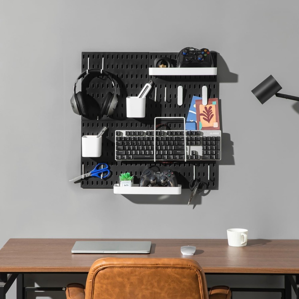 Keepo Peg Board Wall Organizer – Plastic Pegboard Panels, Modular Peg Boar