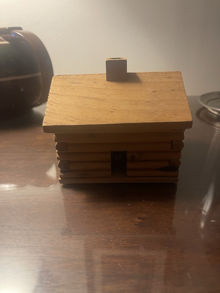 Vintage Log Cabin Cone Incense Burner