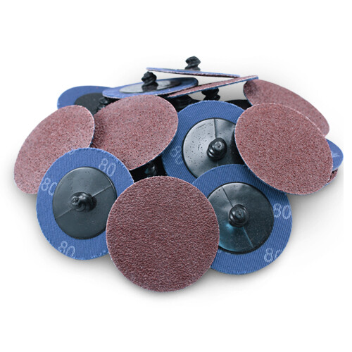 50 Pack - 2" 80 Grit A/O Quick Change Sanding Disc Black Hawk, Type R Roloc