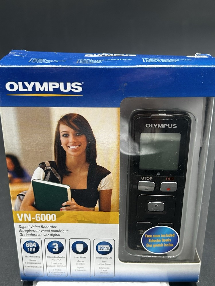 Olympus VN-6000 Handheld Indexing Digital Voice Recorder 1GB Memo Notes Dates