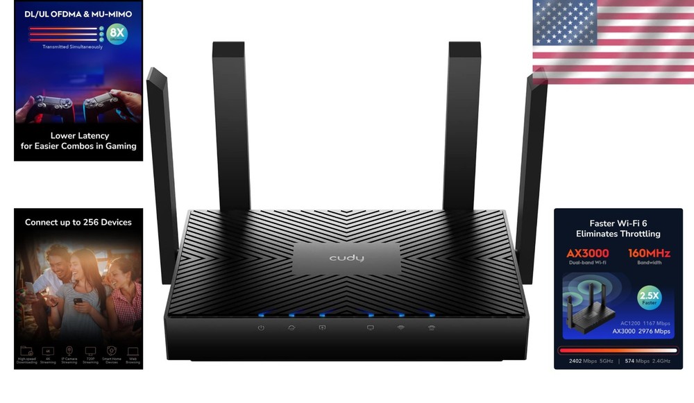 Dual-Band AX3000 Router - PPTP, L2TP, OpenVPN Support