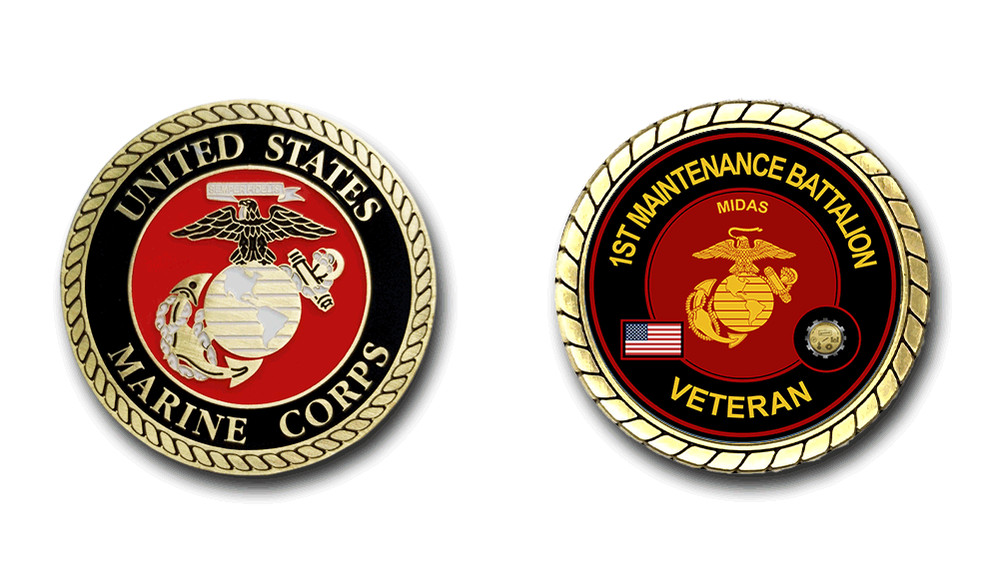 1st Maintenance Battalion Veteran Challenge Coin Officially Licensed