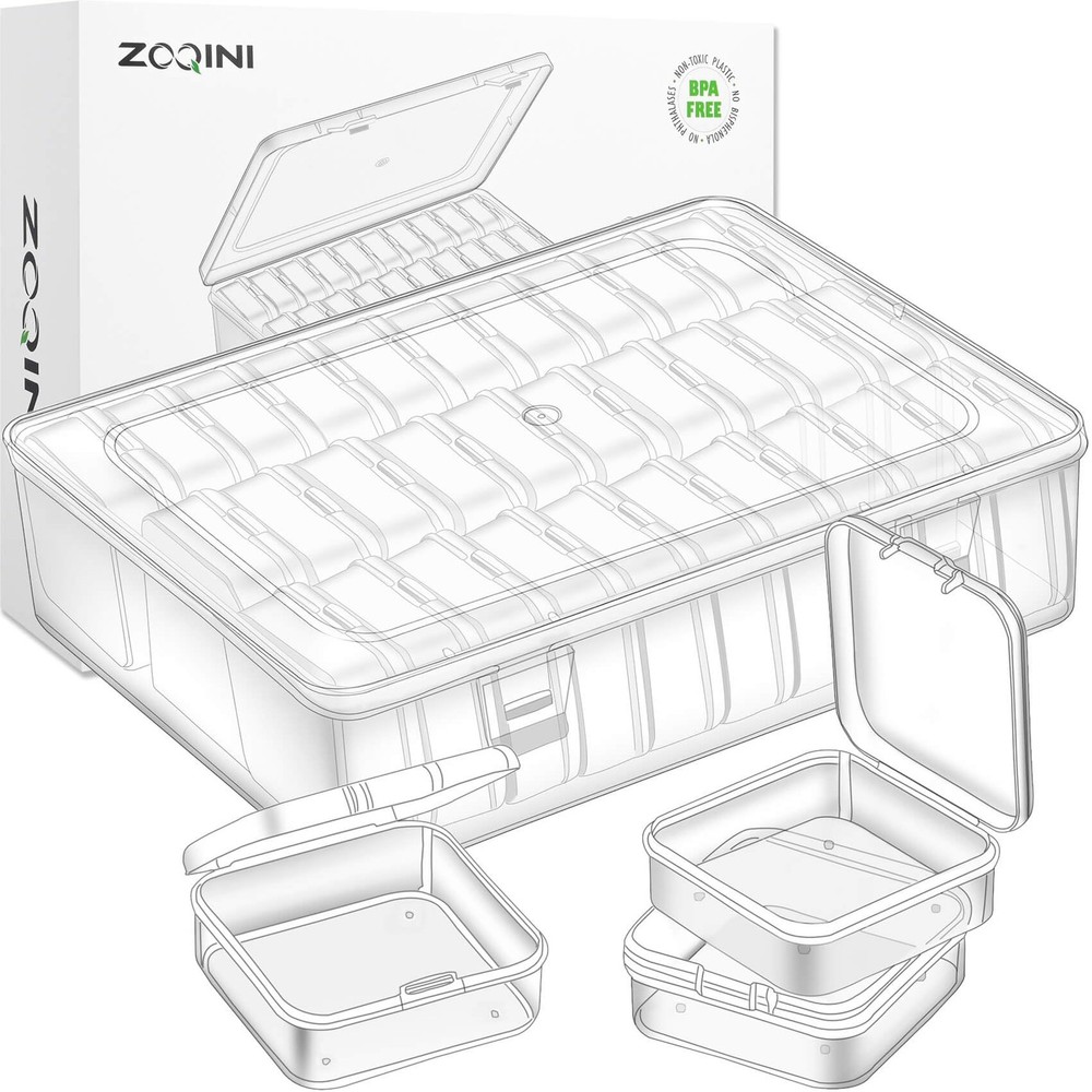 Bead Organizer, 30Pcs Small Clear Plastic Storage Containers with
