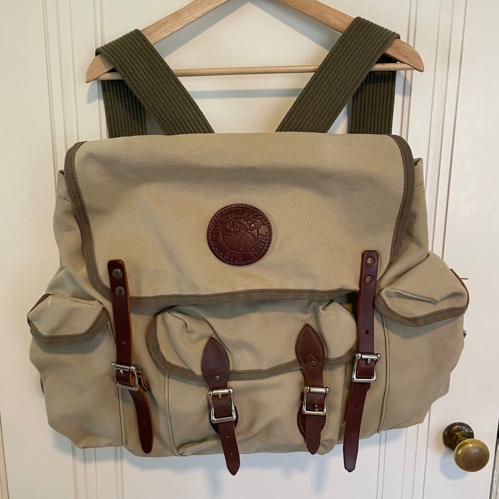 Duluth Pack Wanderer Backpack Khaki Canvas Leather Rucksack