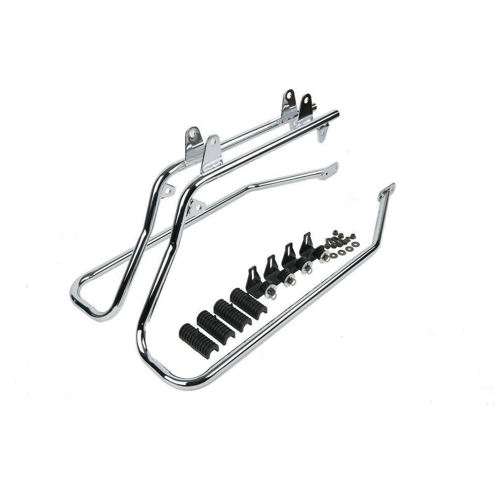 Stretched Hard Saddlebags Chrome Conversion Bracket Fit For Harley Softail 84-17