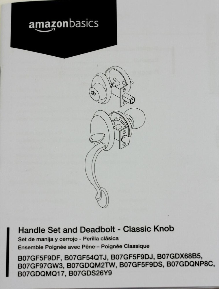 Amazon Basic Exterior Handle Set With In Satin Nickel AB-DH544 SN