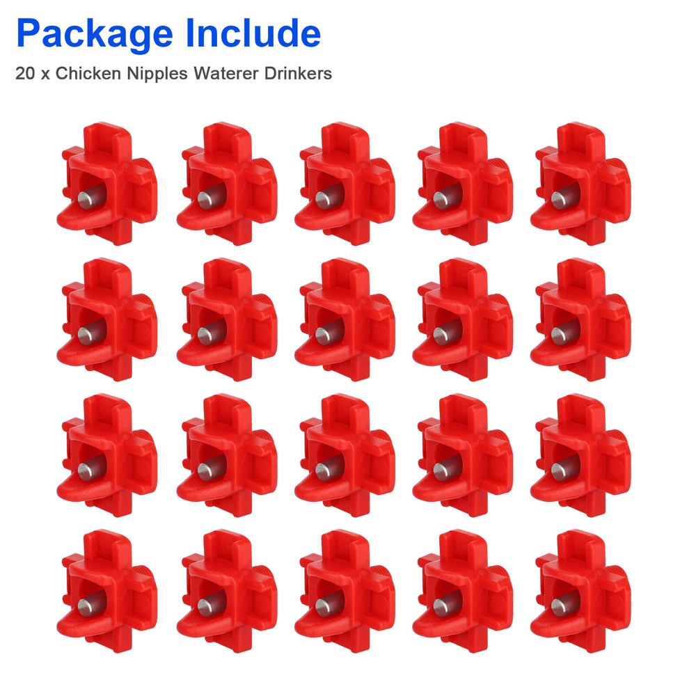 20Pcs Poultry Water Nipples Drinker Chicken Hen Quail Automatic Drinking Device