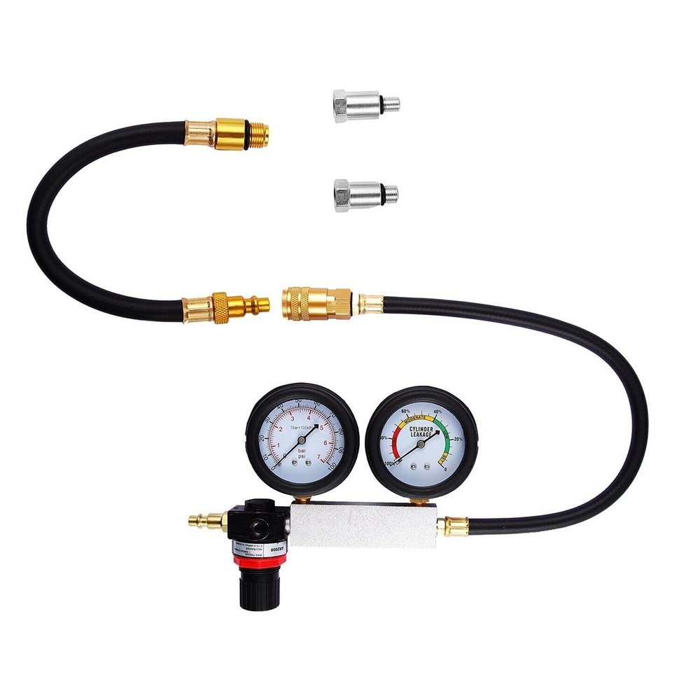 Cylinder Leak Down Tester Engine Compression Diagnosis Gauges Detector Leakage