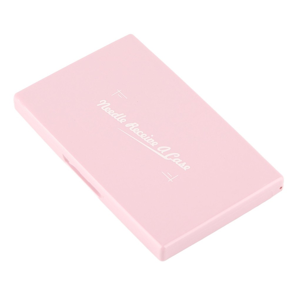 Magnetic Needle Case Pink Plastic Shell Light Portable Compact Stitching Pin