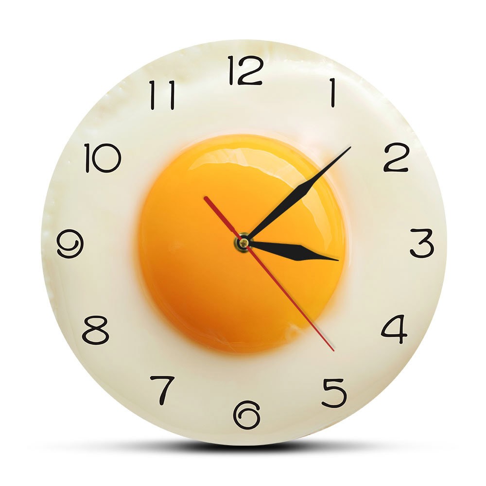 Fried Egg Poached Egg Wall Clock Egg Yolk Clock Digital Pointer Clock4625