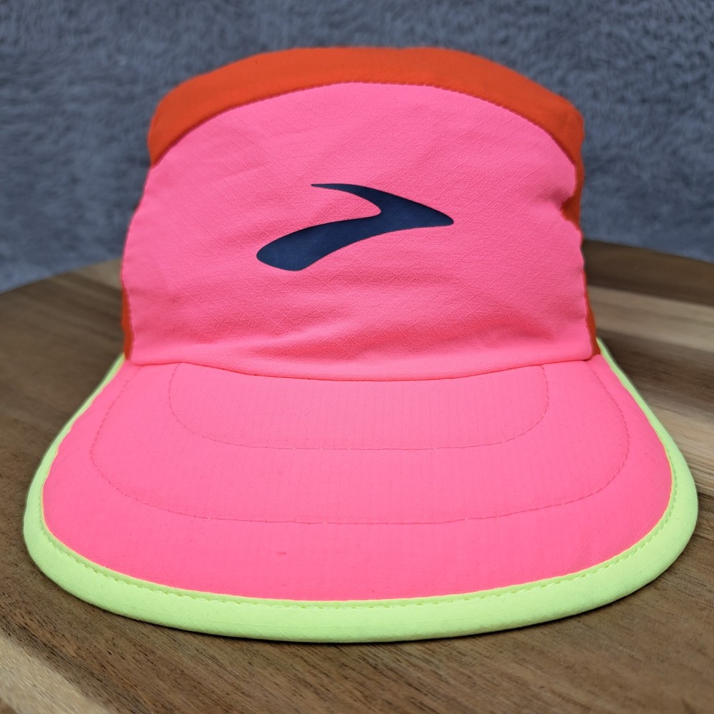 Brooks Running Lightweight Packable Hat Cap Red Neon Pink Bright