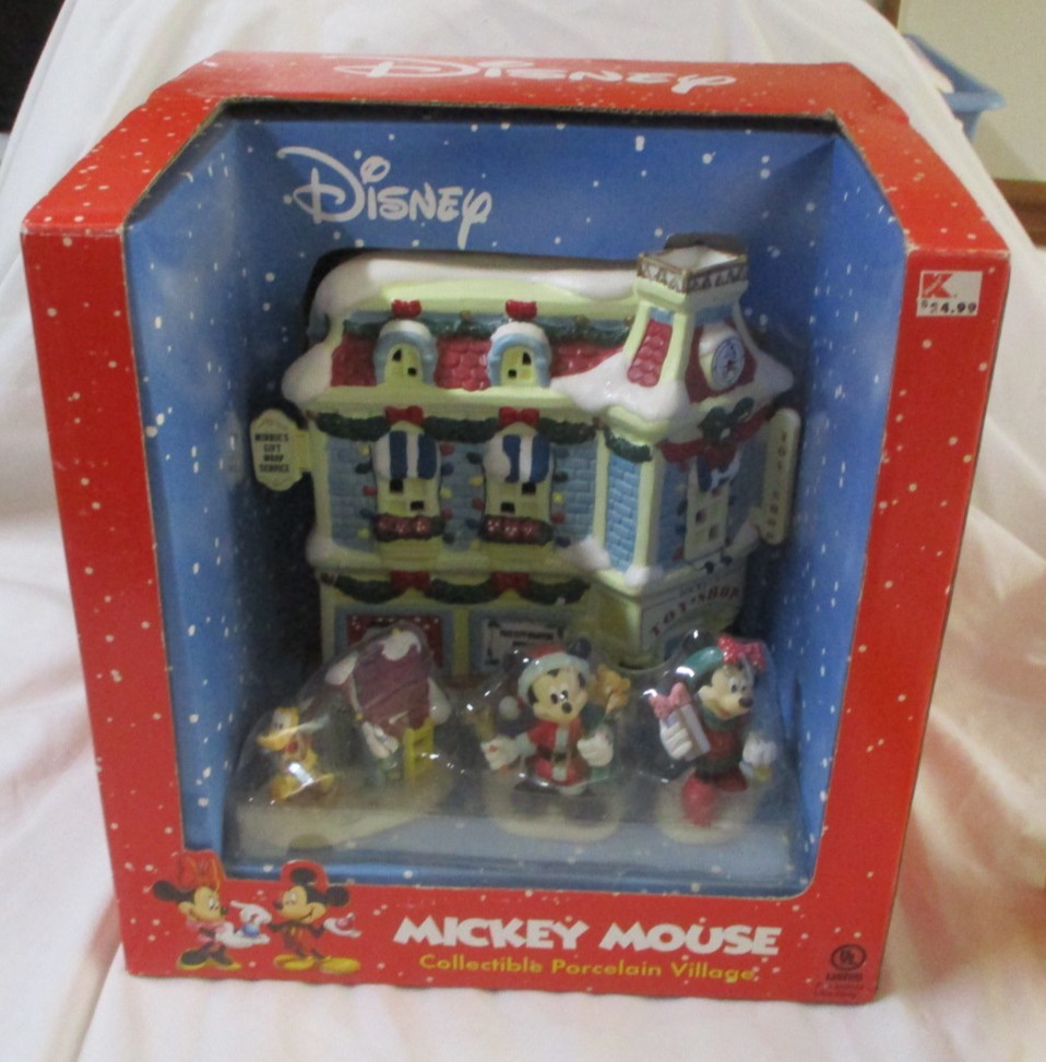 MICKEY MOUSE PORCELAIN BUILDING AND FIGURES