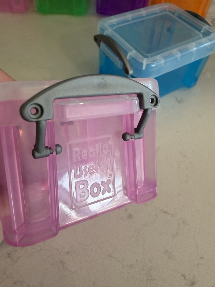 Really Useful Box 16 Box Organizer 0.14 Liter Boxes Assorted Colors Latch Lids