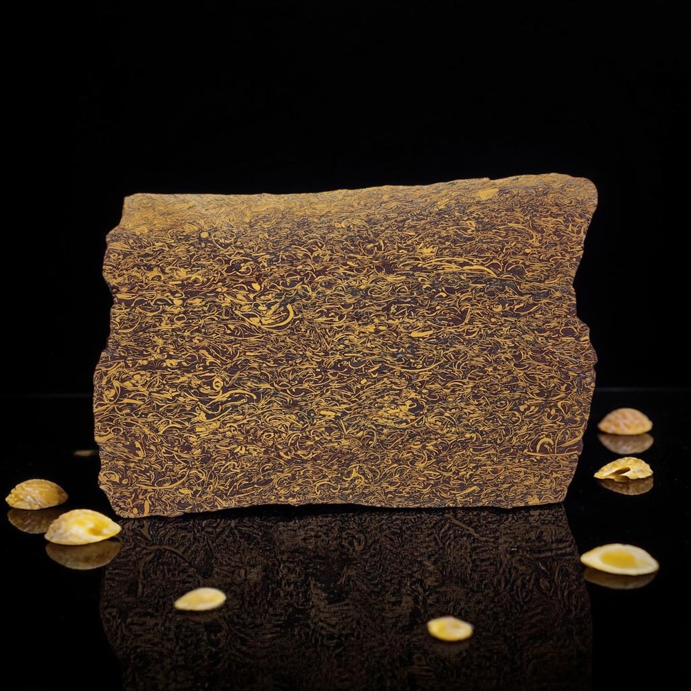 Calligraphy Jasper, Script Stone, slab, cabbing rough, #R-7053