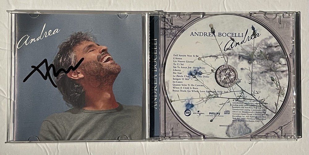 Andrea Bocelli Andrea Signed CD Booklet