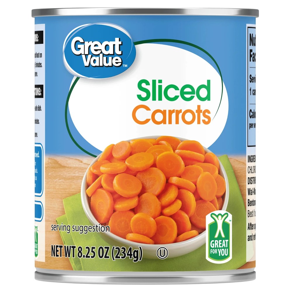(12 pack) Great Value Sliced Carrots, 8.25 oz Can
