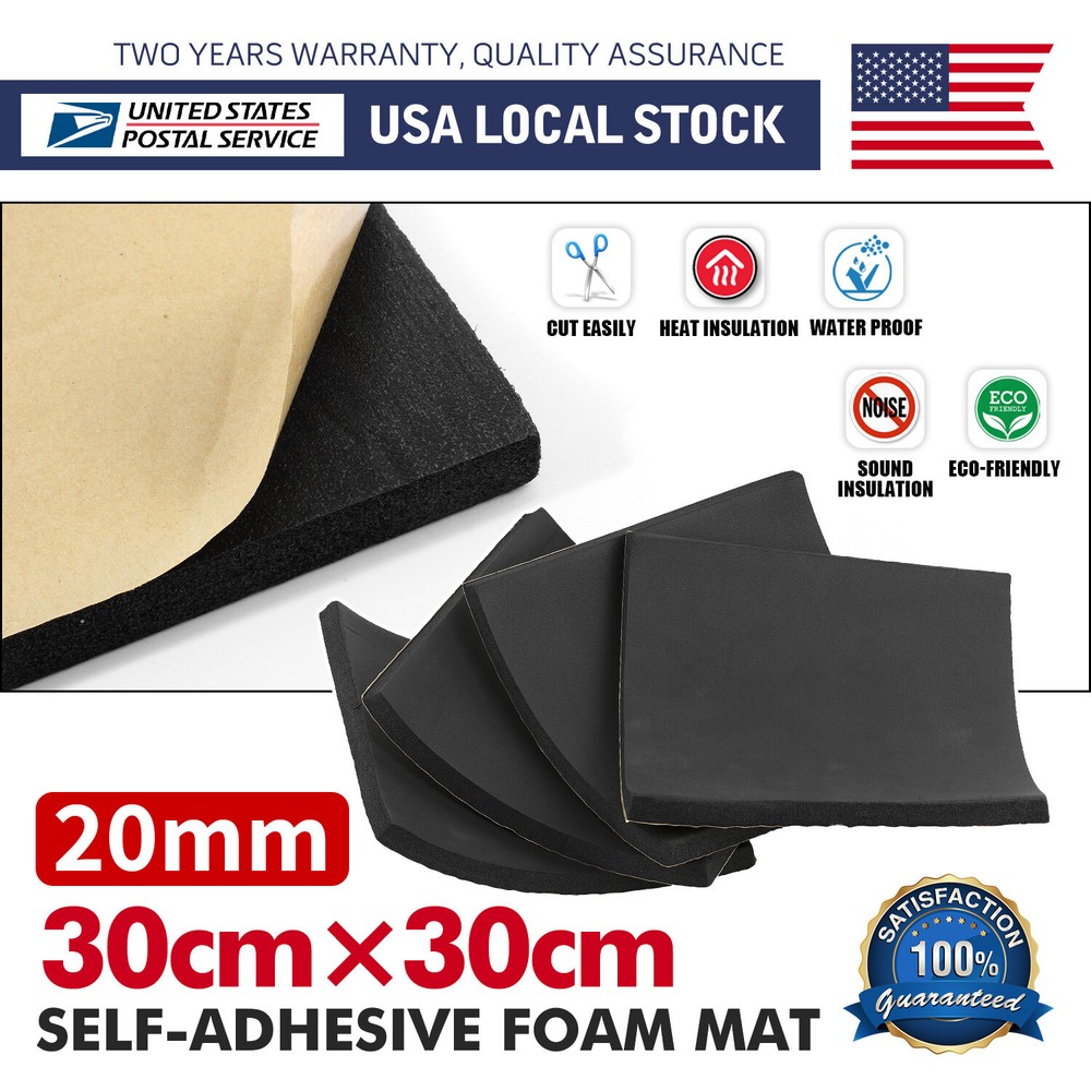 4X Self Adhesive Foam Padding Sheets - 2CM Thick Self Stick Neoprene Insulation