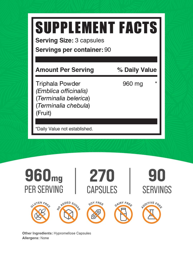 BulkSupplements Triphala Capsules - 960mg Per Serving