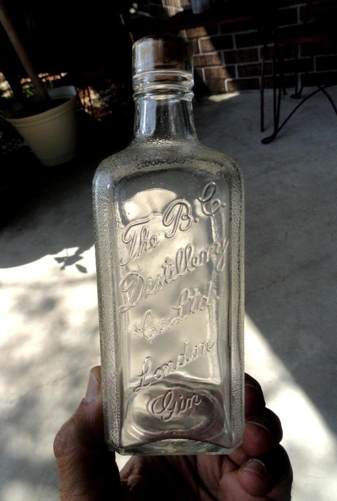 smaller empty B.C. Distillery Co. Ltd. LONDON GIN BOTTLE