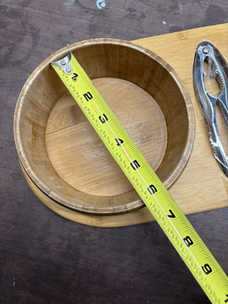 Bamboo Nut cracking Set With Bowl And Tools