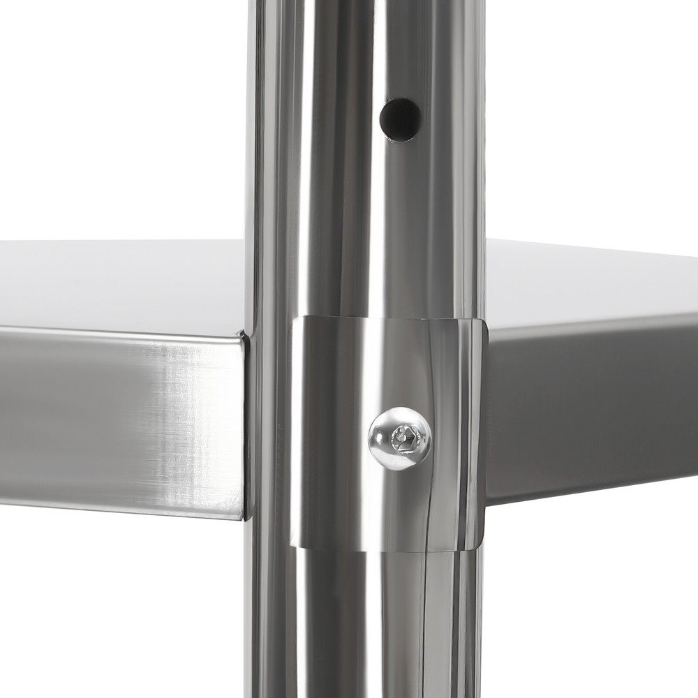 4 Layers Stainless Steel Shelving Goods Displaying Rack Adjustable Storage Shelf