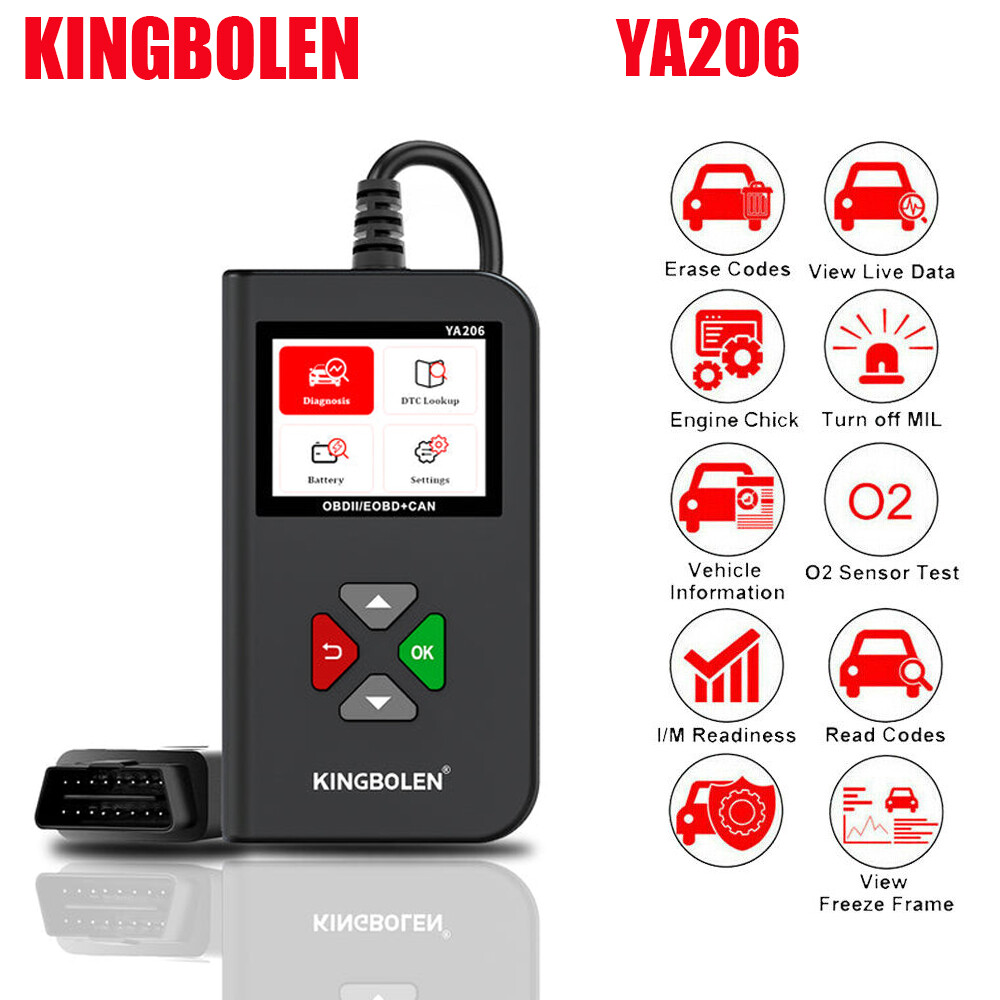 KINGBOLEN YA206 Code Reader OBD2 Scanner Car Diagnostic Tool Check Engine Fault