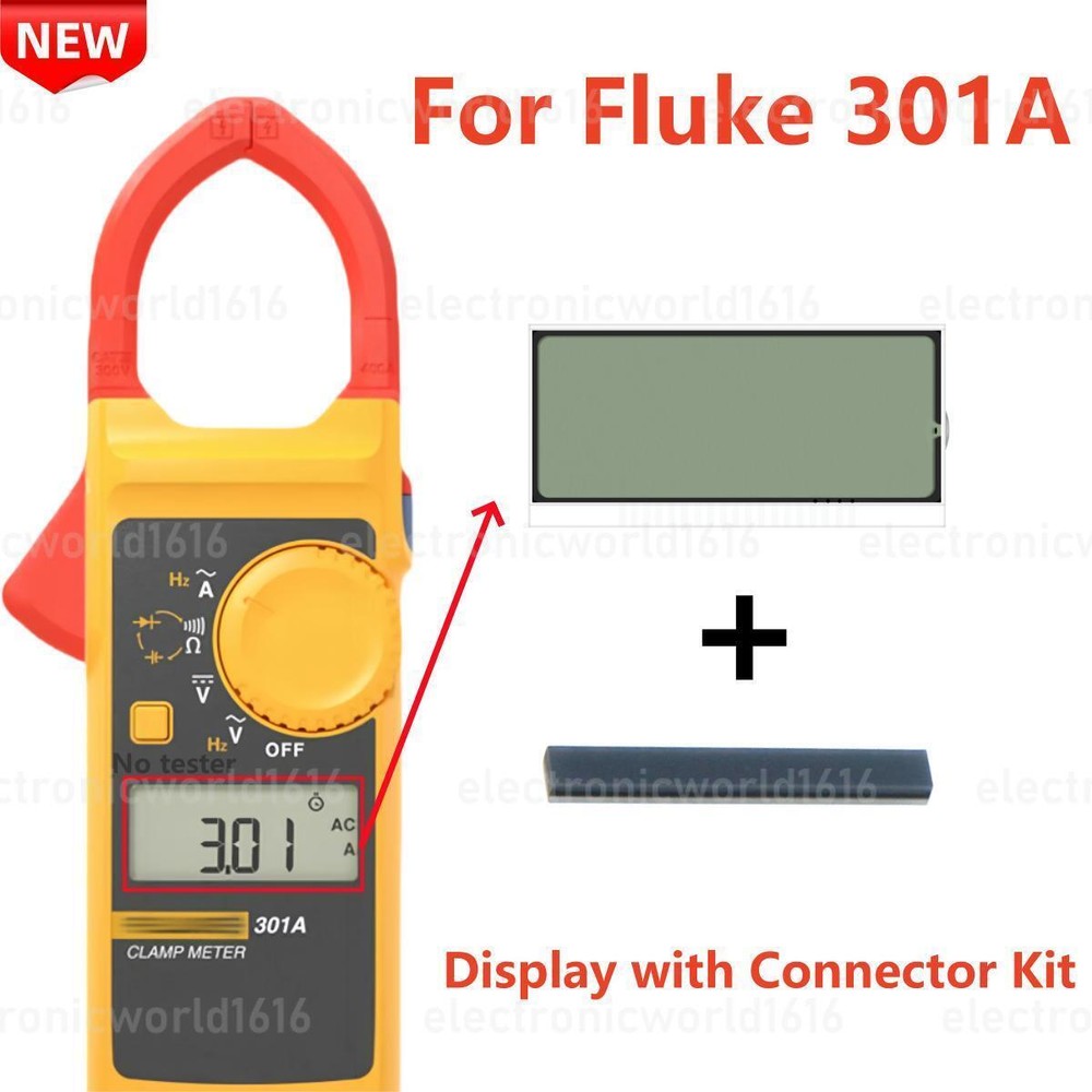 Display For Fluke 301A  AC/DC Volt Amp Multimeter LCD Screen Replacement Repair