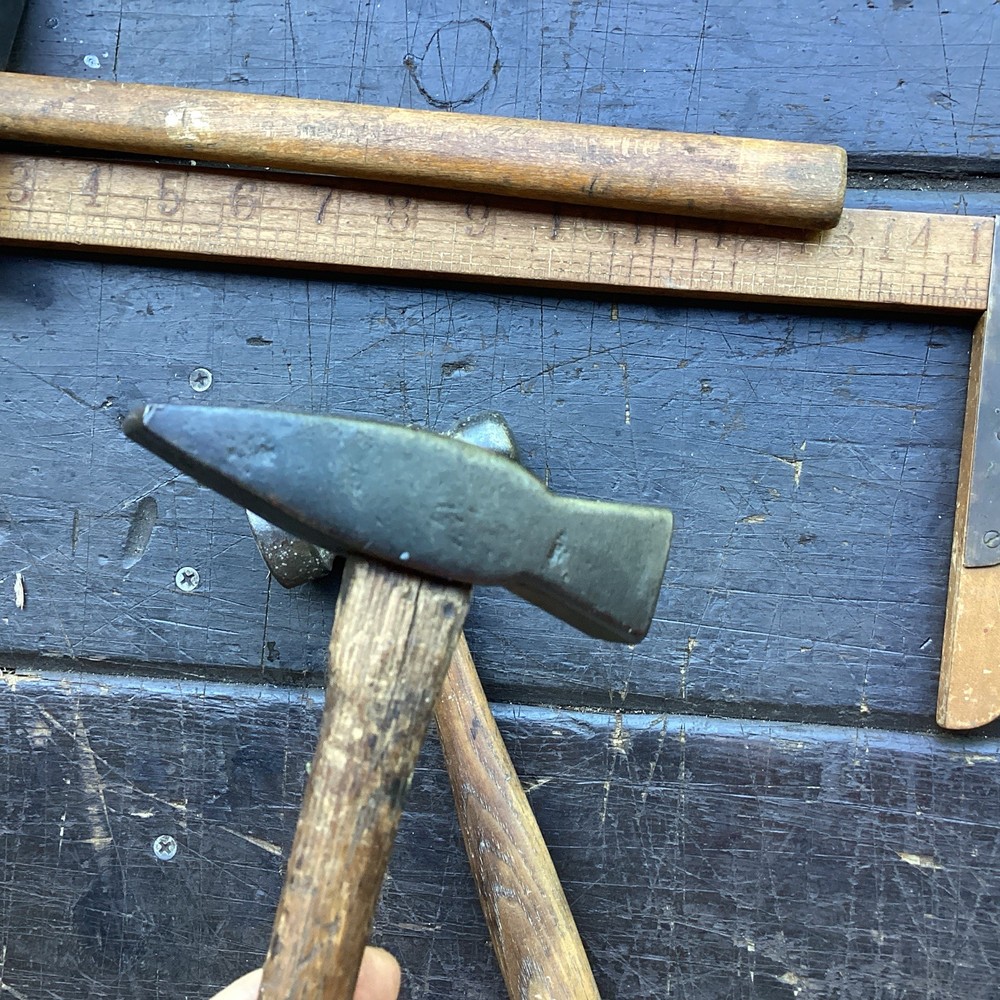 Group of three blacksmith forging & finishng hammers